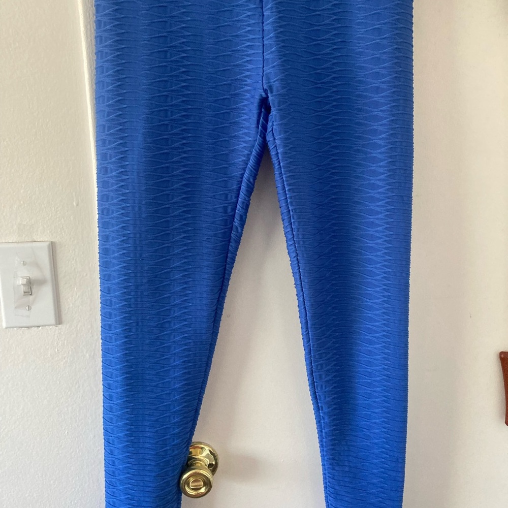 Blue Full-Length Athletic Leggings